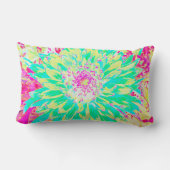 イエローとマゼンタの装飾用ダリア花 ランバークッション (裏面)