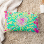 イエローとマゼンタの装飾用ダリア花 ランバークッション (ブランケット)