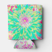 イエローとマゼンタの装飾用ダリア花 缶クーラー (裏面)