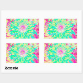 イエローとマゼンタの装飾用ダリア花 長方形シール (シート)