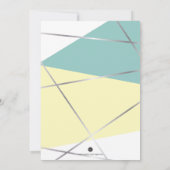 イエローとミントグリーンの洗礼 招待状 (裏面)