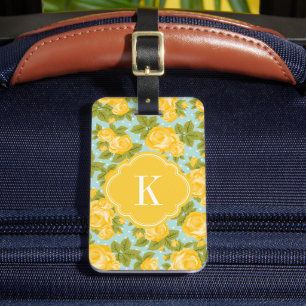 イエローとミントヴィンテージバラモノグラム ラゲッジタグ