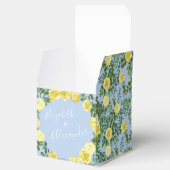 イエローとライトブルーのバラヴィンテージ春の結婚式 フェイバーボックス (オープン)