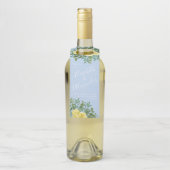 イエローとライトブルーのバラヴィンテージ春の結婚式 ボトルネックタグ (ボトル)