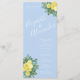 イエローとライトブルーのバラヴィンテージ春の結婚式 メニュー