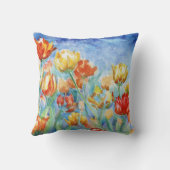 イエローとレッドチューリップ装飾用クッション クッション (裏面)