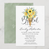 イエローのひまわり アイスクリーム コーン ブライダル シャワー イン 招待状 (正面/裏面)