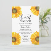 イエローのひまわり フラワースイート16の誕生日パーティー 招待状 (スタンド正面)