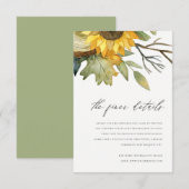 イエローのひまわり 水彩 花 モチーフ ウェディング ディテール エンクロージャーカード (正面/裏面)