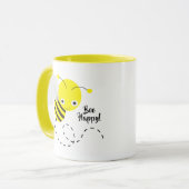イエローのまわりにビー幸せ！ マグカップ (正面左)
