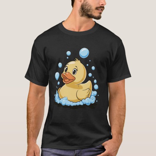 イエローのアヒルのお風呂のおもちゃ Tシャツ (正面)