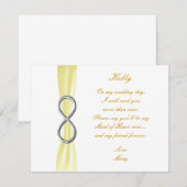 イエローのインフィニティウェディングメイドオブオナーカード 招待状 (正面/裏面)