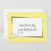 イエローのギンガムペットロス（獣医からの) ポストカード (正面/裏面)