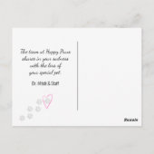 イエローのギンガムペットロス(獣医からの) ポストカード (裏面)