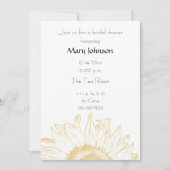 イエローのグラフィックひまわり ブライダルシャワー 招待状 (正面)