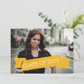 イエローのグランジバナー 2013 卒業おめでとう招待状 招待状 (スタンド正面)