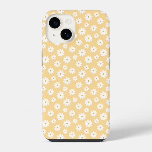 イエローのグルービーダイジー花 iPhoneケース (裏面)