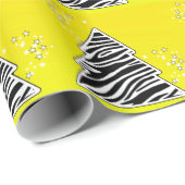 イエローのシマウマのクリスマスツリー ラッピングペーパー (ロールコーナー)