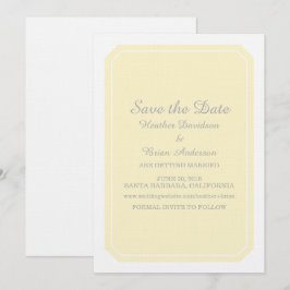 イエローのシンプルなエレガントなSave the Date招待状 招待状