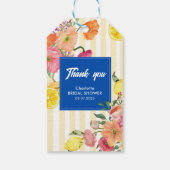 イエローのストライプが入ったイタリアン レモン ブライダル シャワーのお土産 ギフトタグ (裏面)