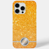 イエローのスパークリングラメモノグラムフォンケース Case-Mate iPhoneケース (裏面)