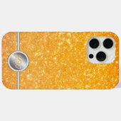 イエローのスパークリングラメモノグラムフォンケース Case-Mate iPhoneケース (裏面 (横))