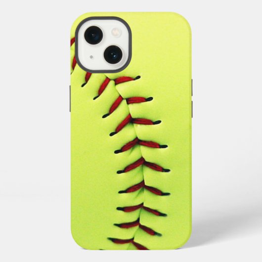 イエローのソフトボール iPhoneケース (裏面)