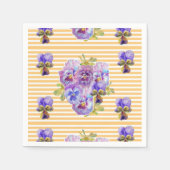 イエローのドット シャビー シック フラワーのサーヴィエット ナプキン スタンダードカクテルナプキン (正面)