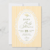 イエローのビンテージ チョケット ベビーシャワー 招待状 (正面)