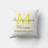 イエローのモノグラム キャッチ バチェロレッテパーティー n クッション (裏面)