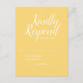 イエローの出欠確認カード ポストカード