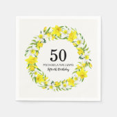 イエローの水仙の50歳の誕生日パーティー スタンダードカクテルナプキン (正面)