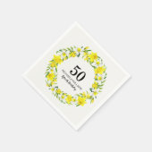 イエローの水仙の50歳の誕生日パーティー スタンダードカクテルナプキン (角)