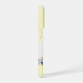 イエローの水彩画風パーソナライズド写真と名前 iPhoneケース (右側面)