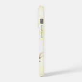 イエローの水彩画風パーソナライズド写真と名前 iPhoneケース (左側面)