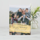 イエローの水彩筆致ホリデー写真カード シーズンカード (スタンド正面)