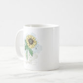 イエローの水彩花の信仰 コーヒーマグカップ (正面左)