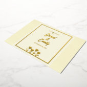 イエローの結婚式の花箔押し招待状 箔招待状 (回転した状態)