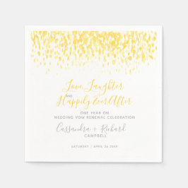 イエローの結婚誓約更新 1年後 ハッピーエバーアフター スタンダードカクテルナプキン