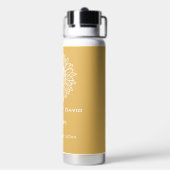 イエローひまわりスケッチ オーダーメイド ウェディング ウォーターボトル (背面)