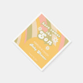 イエローよくはしゃぐレトロボーイシャワーデイジーパーティー スタンダードカクテルナプキン (角)