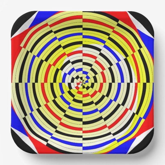 イエローらせん状ズバイケネス・ヨンチッチ ペーパープレート (正面)