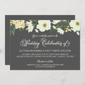 イエローアかわいらしネモネスフローラ結婚式招待状V 招待状 (正面/裏面)