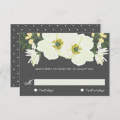 イエローアかわいらしネモネスフローラ結婚式RSVPカード 出欠カード (正面/裏面)