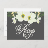 イエローアかわいらしネモネスフローラRSVP II インビテーションポストカード (正面/裏面)