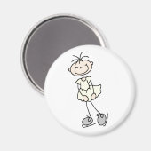 イエローアイススケーターガールマグネット マグネット (正面/裏面)