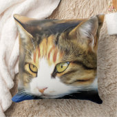 イエローアイドカリコキャットリアリスティックペットポートレート クッション (ブランケット)