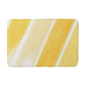 イエローアイボリーストライプのオ絵を描ーチャスウォッチ バスマット (正面)