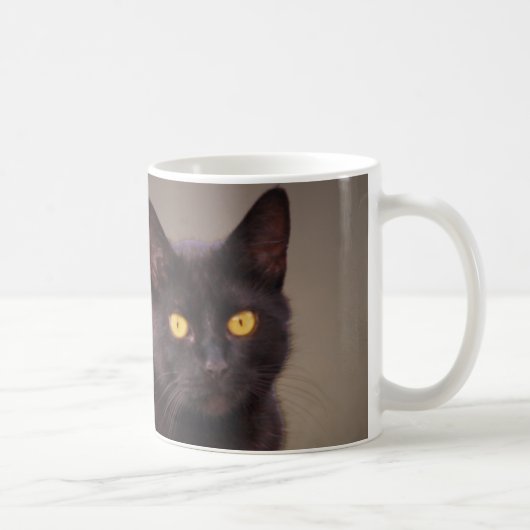イエローアイマグの黒猫 コーヒーマグカップ (右)