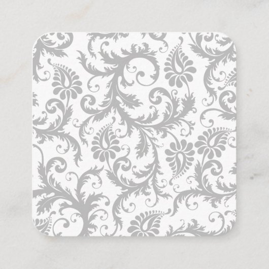 イエローアイリスダマスク結婚式ギフトレジストリカード エンクロージャーカード (裏面)